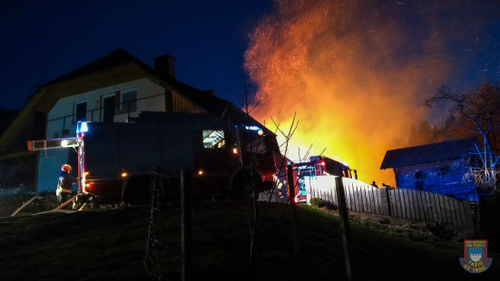 Požar gospodarskega poslopja v Podljubelju, 29. 3. 2017