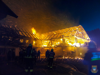Požar gospodarskega poslopja v Podljubelju, 29. 3. 2017