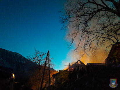 Požar gospodarskega poslopja v Podljubelju, 29. 3. 2017