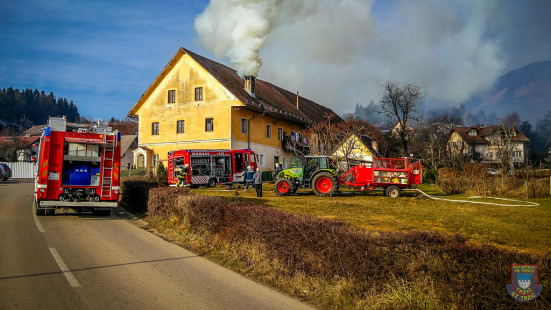 Dimniški požar, Cesta na Hudo, Kovor, 25. 12. 2016