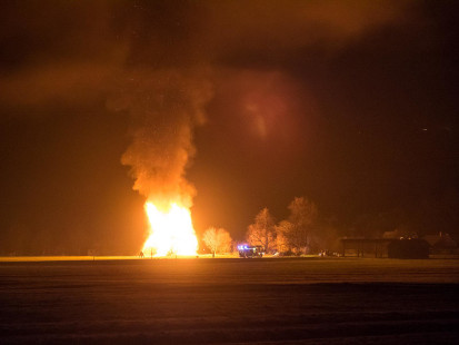 Požar lesene lope v Sebenjah, 20. 3. 2016