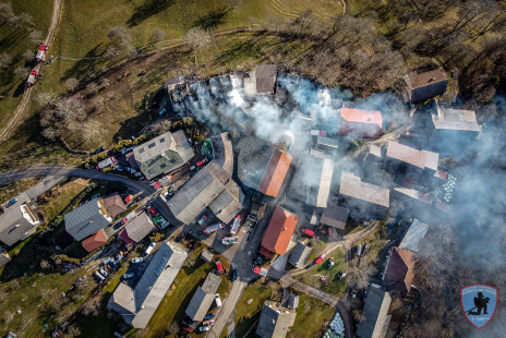 Požar gospodarskega poslopja in hiše, Hudo, 29. 1. 2020