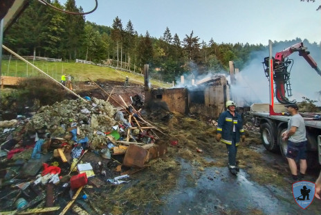Požar gospodarskega poslopja, Potarje, 5. 7. 2020
