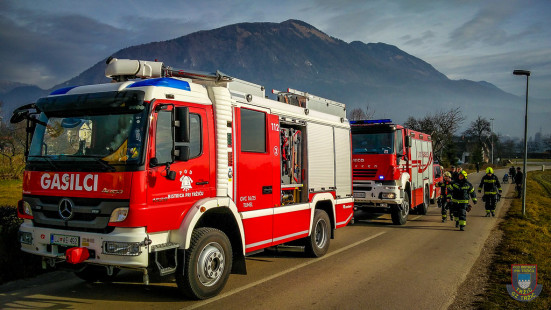 Dimniški požar, Cesta na Hudo, Kovor, 25. 12. 2016