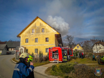 Dimniški požar, Cesta na Hudo, Kovor, 25. 12. 2016